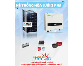 Gói lắp đặt hệ thống NLMT 3 Pha - Hiệu suất 10kW - Pin Qcells & inverter SMA